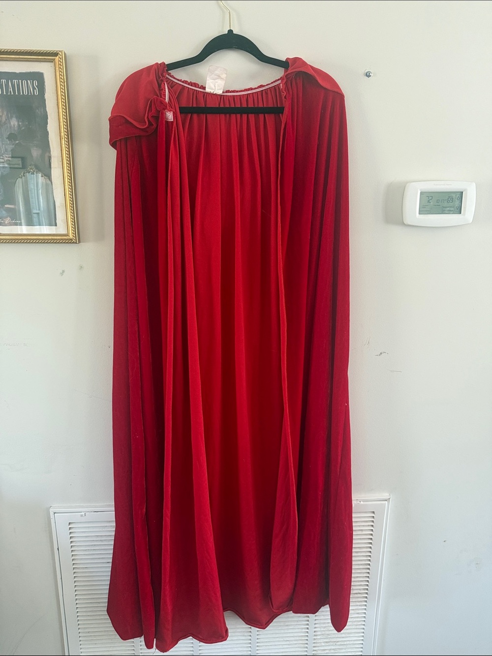 Red Full-Length Velvet Cape